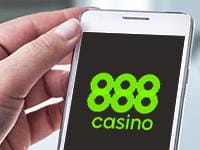 888casino home screen on a mobile phone
